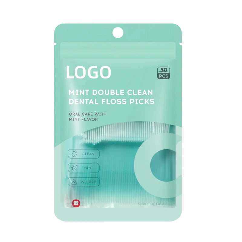 Eco-Friendly Biodegradable Dental Floss Picks 10/50/100pcs Per Bag No Flavor Mint Floss Picks Wholesale