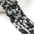 Wholesale Half Plating Faceted Glass Beads Clear Black Silver Rondelle Crystal 3mm-8mm 38cm Strand for Jewelry Making