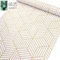 Home Decor Self Adhesive Wallpaper for Bathroom Decor Gold Stripped Hexagon Peel and Stick Wallpaper