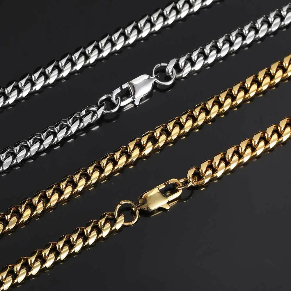 Tennis Mens Cuff  Jewelry 18k Gold Plated Custom Stainless Steel Chain Bracelets Bangle for Women Men