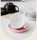 Modern Style Plain Colorful Porcelain 300ml Reuse Coffee Mug Cappuccino Espresso Coffee Tea Cup and Saucer Sets