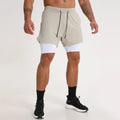 Athletic Clothing Breathable Quick Dry 2 in 1Short Back Zip Pocket Running Workout Shorts Gym Fitness Men Sports Shorts