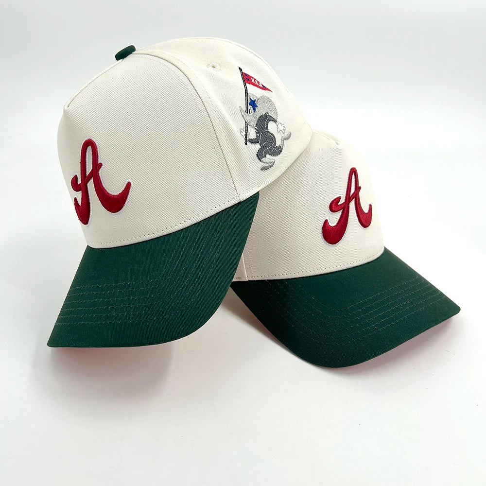 Wholesale Custom High Quality 3D Puff Embroidery a Frame 5 Panel Baseball Cap Two Tone Baseball Hats