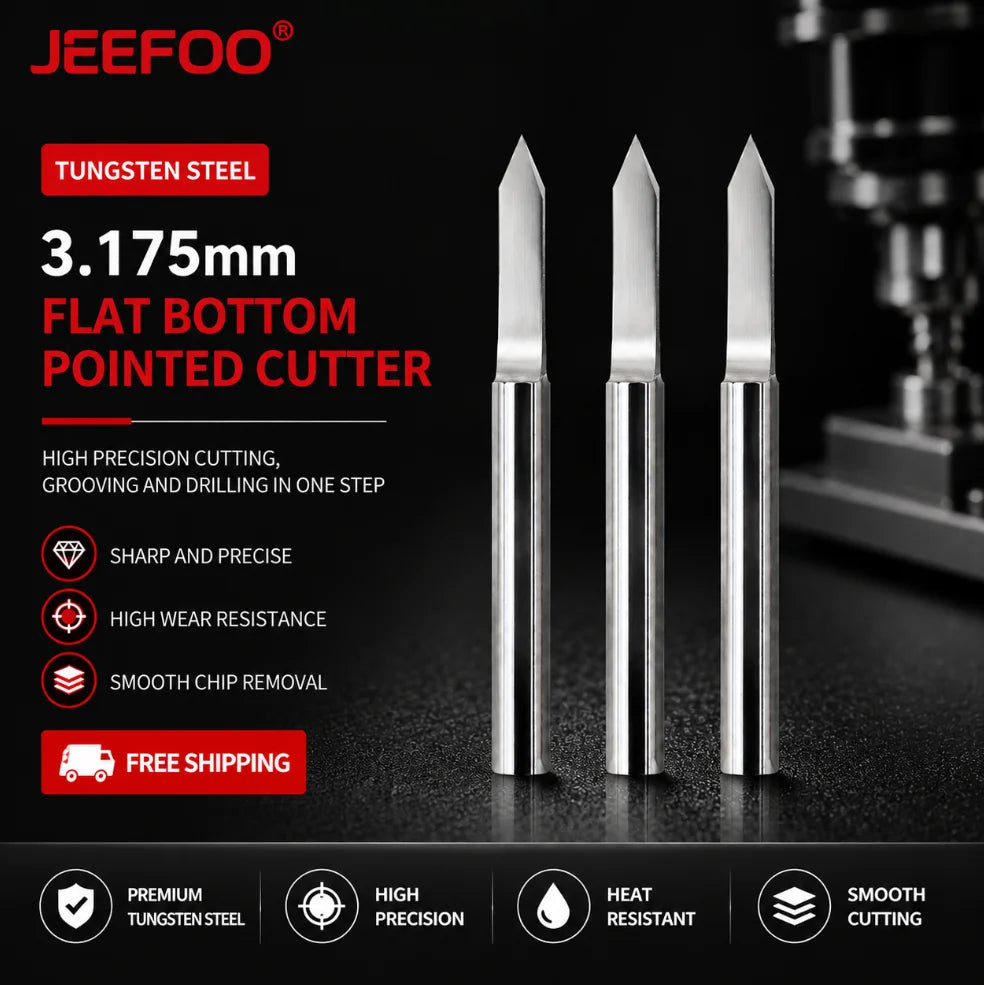 3.175*10Degree*0.2 Solid Carbide Flat Bottom Engraving Bit/ CNC Router Tool /Cutting Knifes ToolsPCB