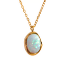 JINYOU 1217 Exquisite Stylish Processed Opal Minimalist Small Chic Pendant Necklace 18k Gold Plated Jewelry for Women