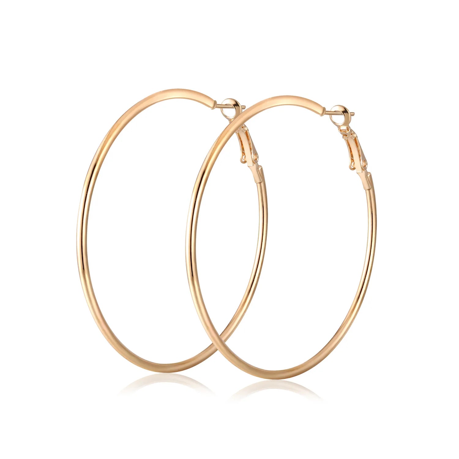 2025 Women Big Circle Earrings Fashion Exaggerated 10cm Size Gold Plated Hoop Earrings