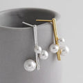 New Fashion Unique Design S925 Sterling Silver Shell Pearl Geometry Simple Style 925 Stud Earrings for Women EA465