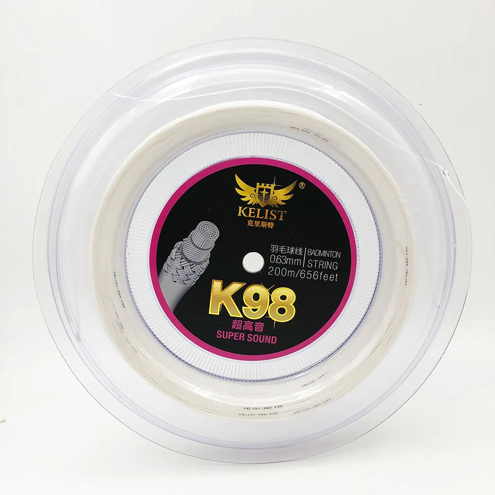 New Arrival White Color  KELIST PRO98  0.63mm Nylon  Badminton  Strings for Profesional Badminton Racket
