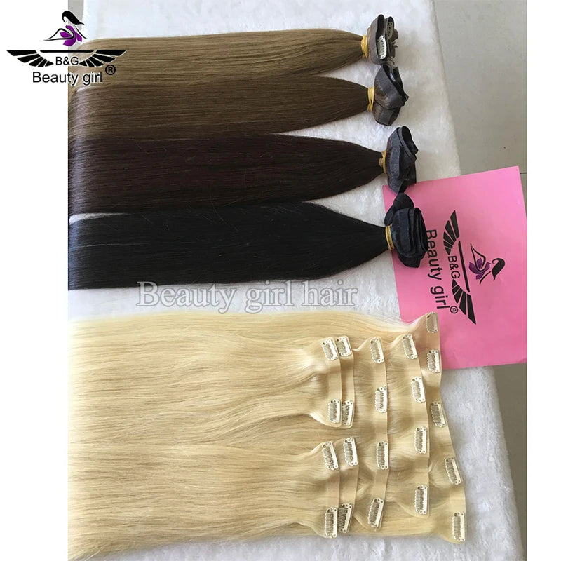 Prime Quality Russian Virgin Human Hair 200 Gram Invisible Seamless Clip in halo Human Hair Extensions Double Draw Blonde