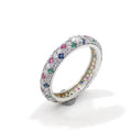 Fashion Custom Logo Acceptable Minimalism Design Women Blue Spinel CZ Cubic Zirconia Sterling Silver Wedding Party Ring 925 Pave