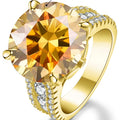 Wholesale GRA  10CT Carat 14 MM Ice Big Moissanite Diamond Ring 925 Sterling Silver Engagement Fine Jewelry for Women