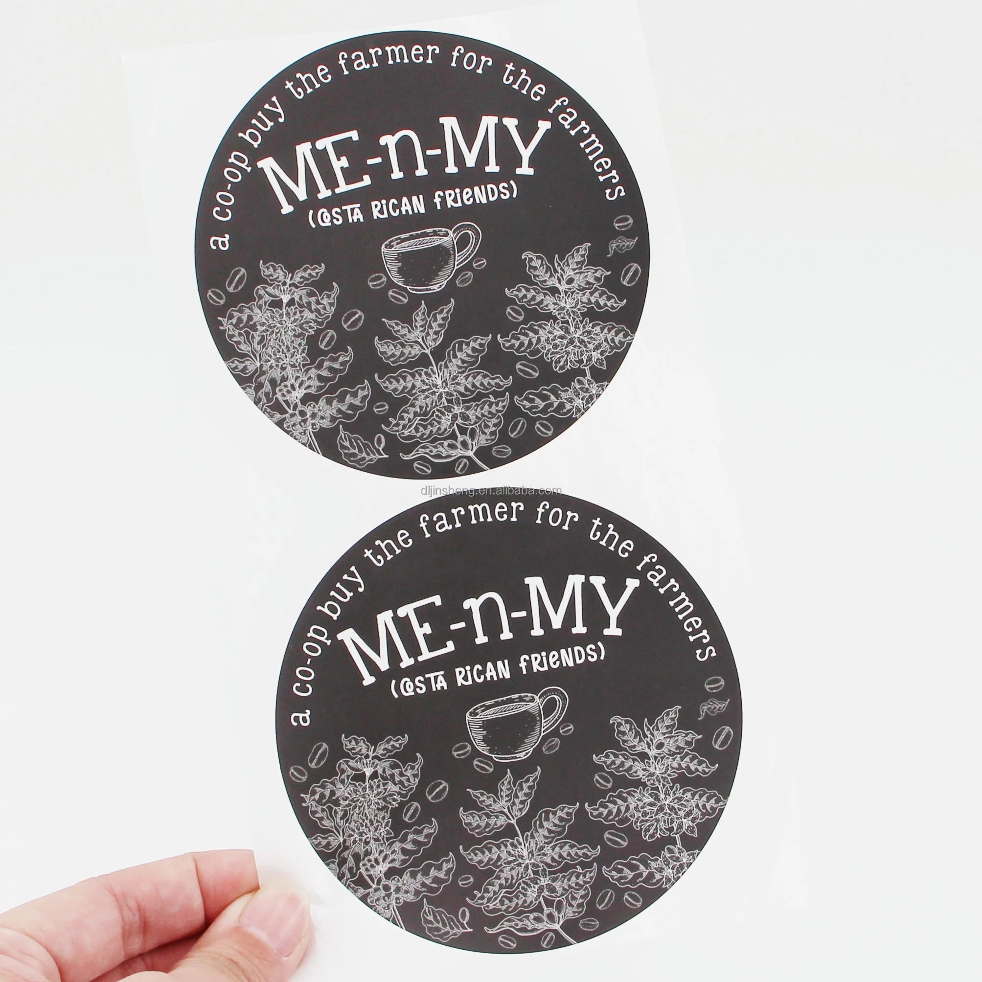 Custom Big Round Sticker Waterproof PP Stickers Customize Personal Logo Printing Labels for Coffee Tea Bag Packaging Sticker
