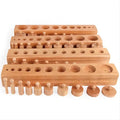 Teaching Aids Cylinder Socket Toys Wooden Cylinder Blocks Toy Montessori Cylinder Blocks