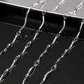 Custom/Stock 304 Stainless Steel Curved Bar Link Twisted Body Chain Permanent Waterproof Jewelry Findings & Components
