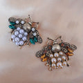 Retro Baroque Style Rhinestone Bee Brooches for Women Men Trendy Vintage Palace Crystal Insect Brooch Pins