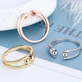 G1315 Rotate Beads Spinner Fidget Anxiety Rings Adjustable Spinning Bead Rotating Copper Anti Anxiety Ring