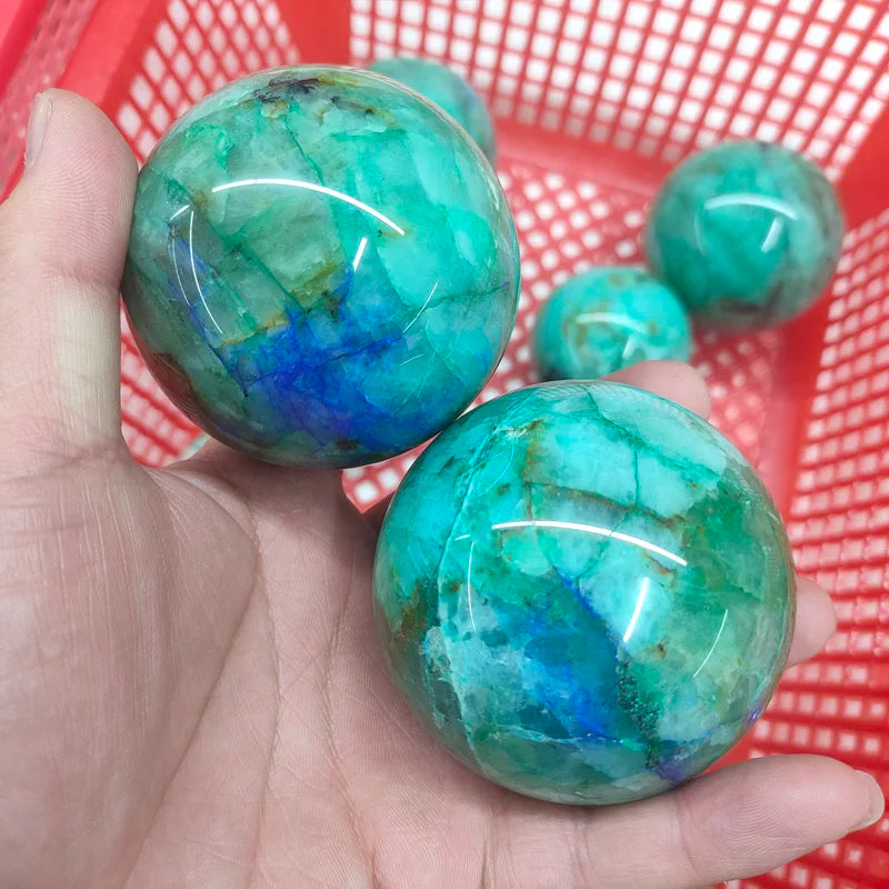 Wholesale Crystals Ball Polished Healing Gemstone Ball Crystals Carving Crafts Chrysocolla Phoenix Sphere
