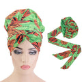 Ankara Printing Women Head Wrap Sleep Bonnet With Long Tube Tail African Lady Bonnet With Tie
