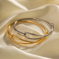 Fashion Design Simple 18k Gold Stainless Steel Electroplated Bangle Charms Jewelry Women Indian Adjustable Bracelet