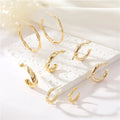 Wholesale Jewelry New Trendy 14K Gold Plated Hypoallergenic Chunky Twisted Hoop Earrings Silver Needle for Women
