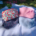 Quilted Makeup Bag Cosmetic Bag Travel Pouch Handmade Makeup Bag Quilted Pouch