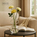 Merlin Living Round Design Glass Vase Home Decoration Living Room Accessories for Glass & Crystal Vases