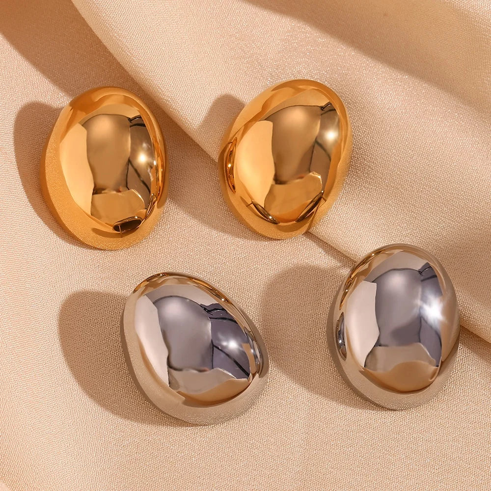 PVD Gold Plated Statement Earrings Extra Large Earrings Anti Tarnish Stainless Steel Stud Earrings for Women