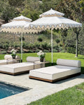 Modern 2.5m Outdoor Garden Wedding Decoration Umbrella with Fringes Sunproof/Waterproof for Gym & Park Use