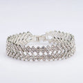 Vintage Style Crystal Glass Charm Bracelets with Rhinestone Pave Factory-Delicate Fold-Over Clasp for Wedding or Gift