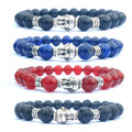 Women's Turquoise Buddha Head Beaded Bracelet Natural Gemstone Mala Yoga Stretch Bracelets for Healing Energy for Gifts Weddings