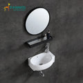 FANNISI Cheap Price Bathroom Small Size Wall Hung Basin Sink with Mirror and Shelf