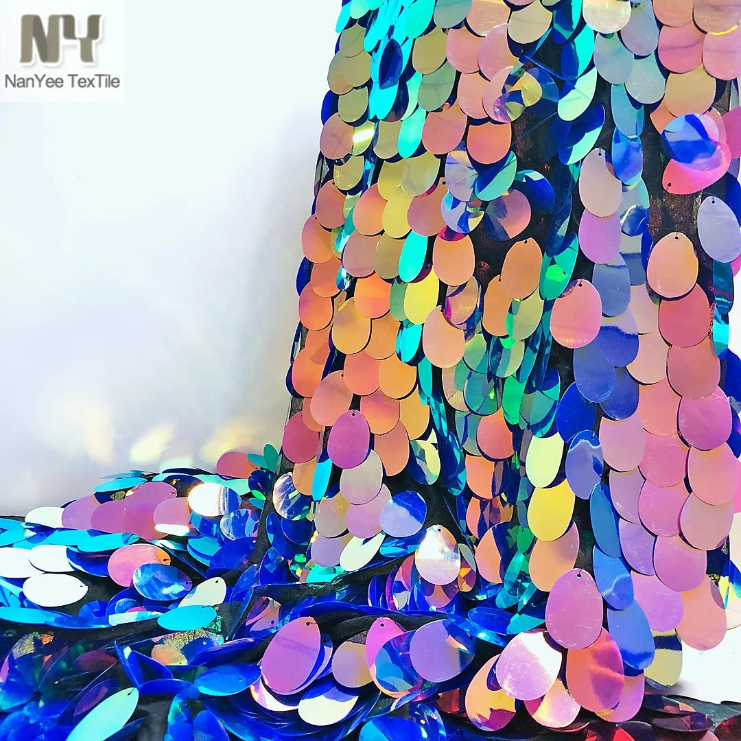Nanyee Textile Pumpkin Seeds Extra Large Copper Iridescent Sequin Fabric for Displaying