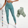 SHINBENE V Waist Seamless Sports Leggings Tie Dye Washed Scrunch Butt Training Pants Compression Leggings