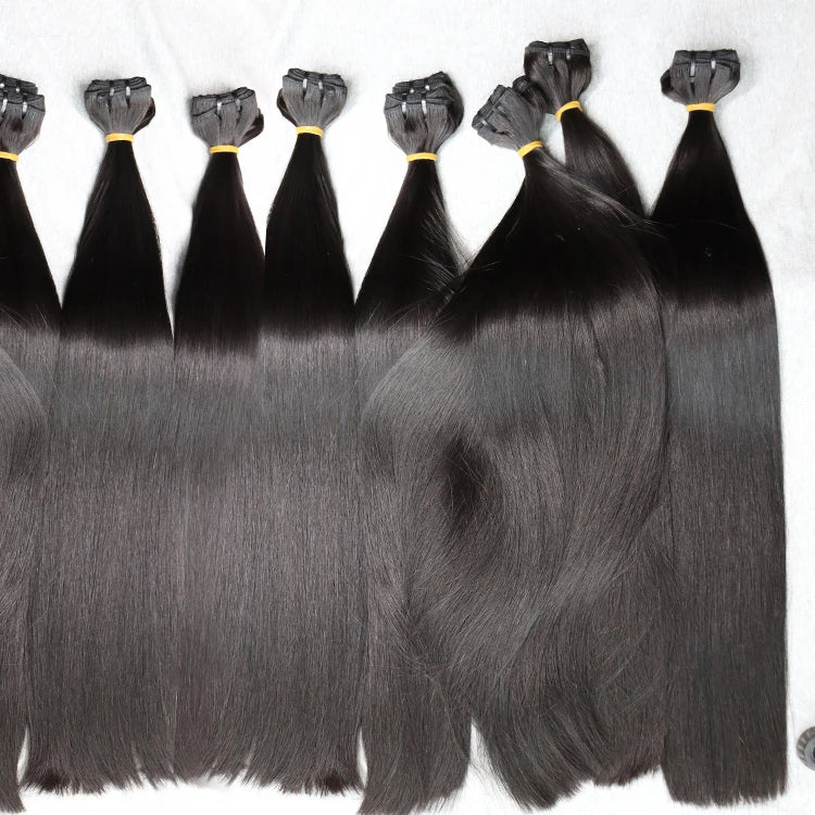 Bone Straight Natural Black Bundles Raw Cambodian Hair Straight Virgin Cuticle Aligned Hair Extension Dropship