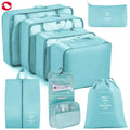 High Quality 8-Pcs Expandable Polyester Travel Storage Bags Waterproof and Space-Saving for Convenient Clothes Organization