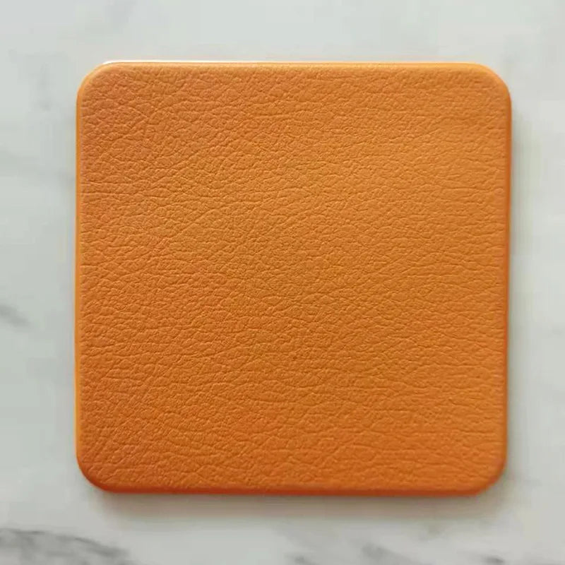 Factory Direct Customizable PVC Leather Cup Mat Classic Style Reusable Coffee Cup Mat Synthetic Leather Product