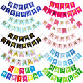 Happy Birthday Banner With Gold Letters Bunting Banner for Party Decorations Swallowtail Flag Birthday Sign Banner Supplies