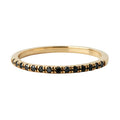 Gemnel 925 Sterling Silver 18k Gold Vermeil 0.1 Microns Thin Black Diamond Half Eternity Ring
