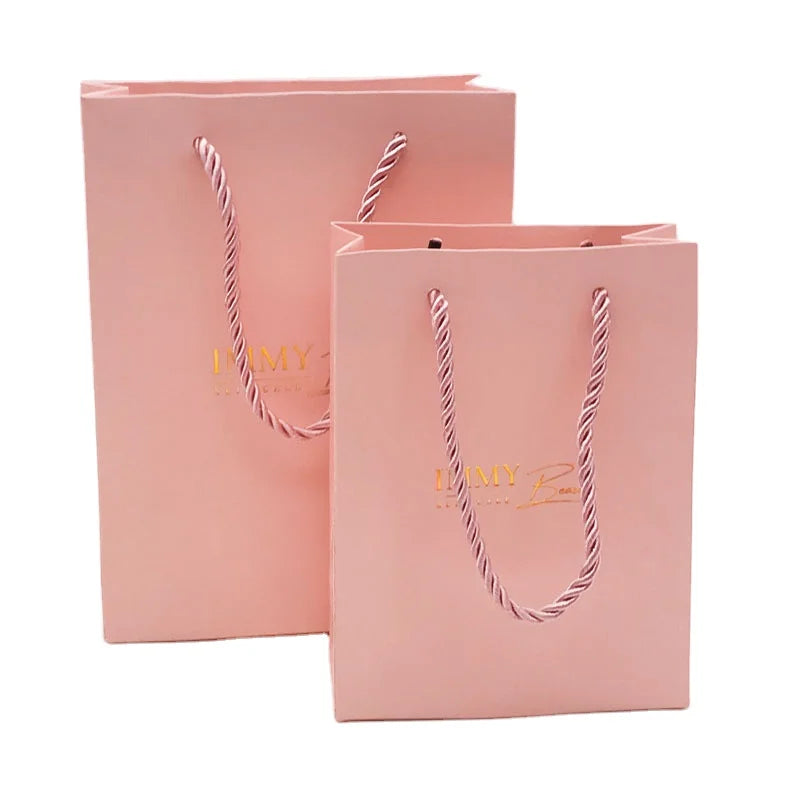 Custom Bio-Degradable Cardboard Shopping Bags Button Closure Add Your Own Logo Stylish Colorful Packaging Clothing Shoes Gifts