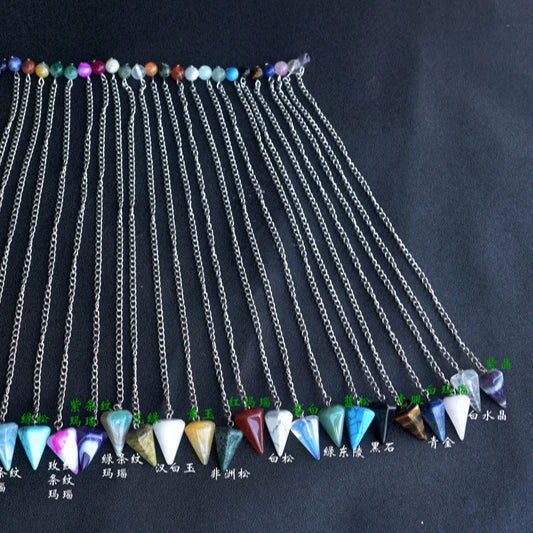 HY Wholesale Gemstone Crystal Pendulum Healing Dowsing Chakra Reiki Pendant Ornament for Decoration