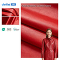 PFAS FREE New Design 2 Way Stretch Fashion Suede Backing Pearlized Leather for Garments Custom Faux Leather