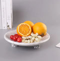 Wholesale Cake Display Dessert Marble Stone Bowl Natural Marble Round Fruit Plate Wedding White Black Salad Bowl