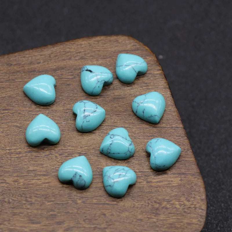HZ Home use Unique Blue Turquoise Loose Cabochon Handmade heart Shape Gemstone