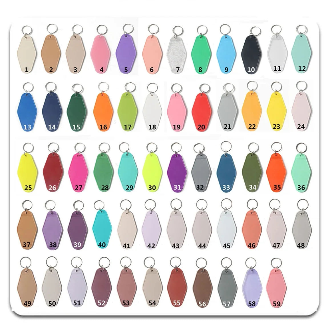 Custom Plastic Acrylic Keychain Hotel Motel Blank Hotel Acrylic Keychain Key Ring Hot Stamping Gold Foil Motel Keys