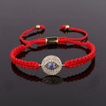Hot Selling Red Cord Braided CZ Eye Charm Custom Logo Macrame Lucky Bracelet Women Men