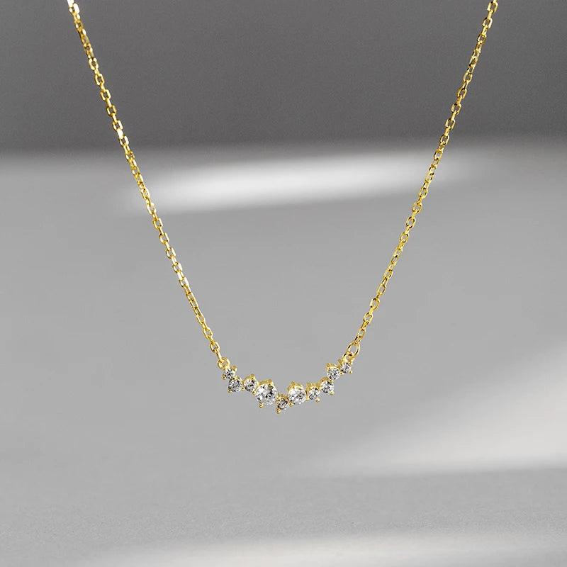 Factory Zircon Initial 925 Crystal Iced Out Women Girl Necklace Sterling Silver