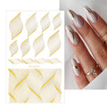 Gold Bronzing Nail Art Sticker Foil Lace Hollow Net Line Tape 3D  Paste DIY Charms Design Nail Decals Manicure Decoration