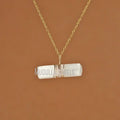 NM42466 Natural Gemstone Selenite Wire Wrapped Pendant Chain Necklace Gold Plated Simple Design Stylish Chic Jewelry Gift