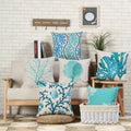 Modern Style Living Room Sofa Blue Ocean Cushion Cover Digit Print for Home Decor