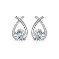 Wholesale 925 Sterling Silver Jewelry Shiny Zirconia Crystal Stud Earrings for Women Oorbellen